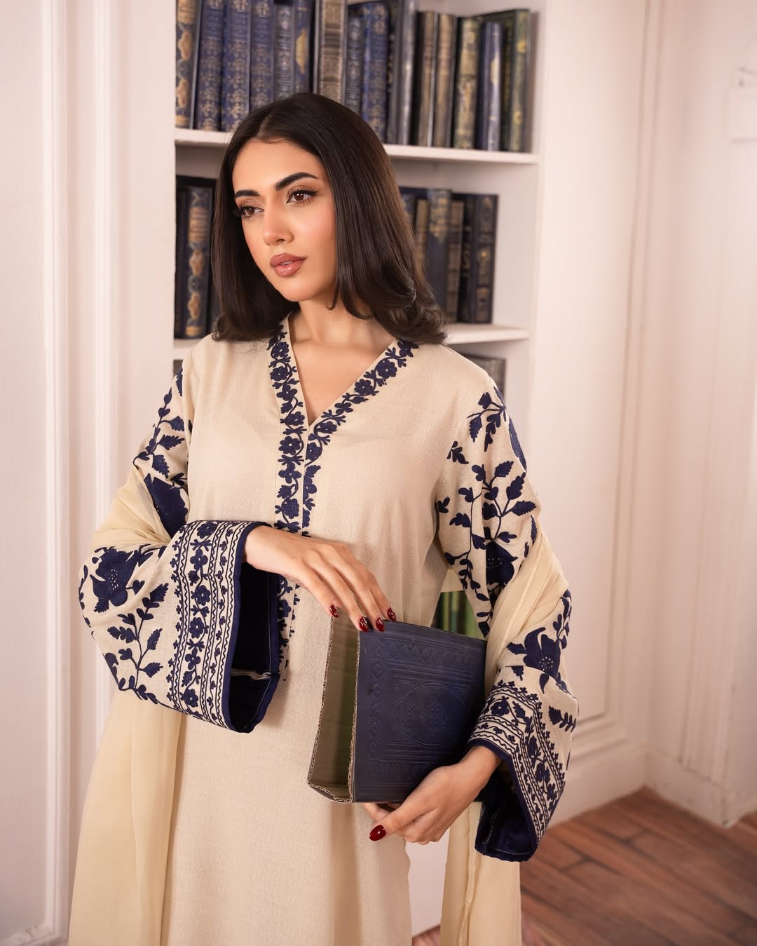 SF-393: Marina Wool Embroidered 2-Piece Ensemble