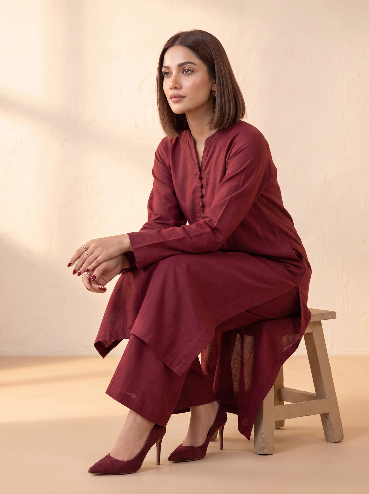 2Piece Stitched SF-410 (Meroon)
