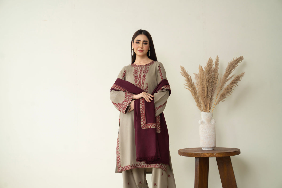 Mareena Embroidered Stitched 3Piece SF-395