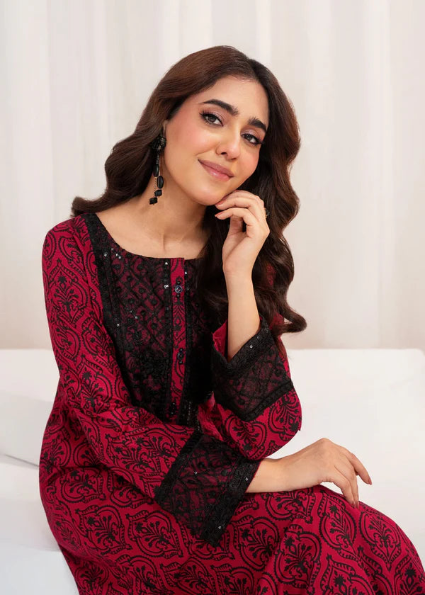 Lawn Embroidered 2Piece Stitched SF-384 (RED)