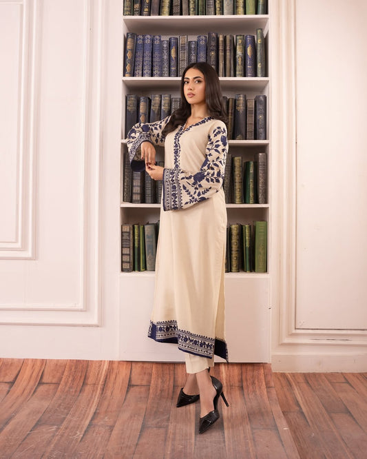 SF-393: Marina Wool Embroidered 2-Piece Ensemble