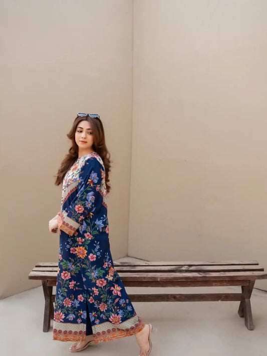 Printed Silk Kaftan 2Piece SF -392