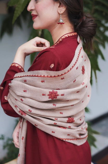 SF-350 Kashmiri Embroidered Maroon Suit