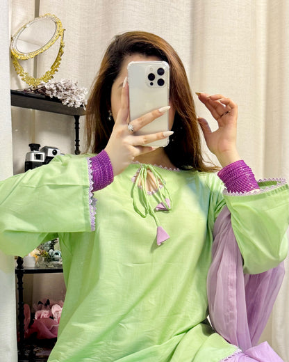 Lawn Embroidered Stitched 3Piece SF - 377