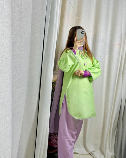Lawn Embroidered Stitched 3Piece SF - 377